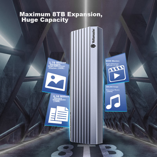 Корпус для жесткого диска Yottamaster USB 4.0, портативный корпус для SSD M.2 NVMe, совместимый с Thunderbolt 4, с вентилятором с регулировкой температуры, универсальный для Black Myth: Wukong, внешний корпус для жесткого диска компьютера и ноутбука. - изображение 8