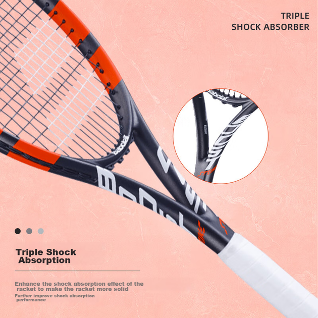 Тенісна ракетка Babolat Full Carbon для дорослих, підходить для чоловіків та жінок, початківців та гравців середнього рівня, технологія BOOST STRIKE. - зображення 6