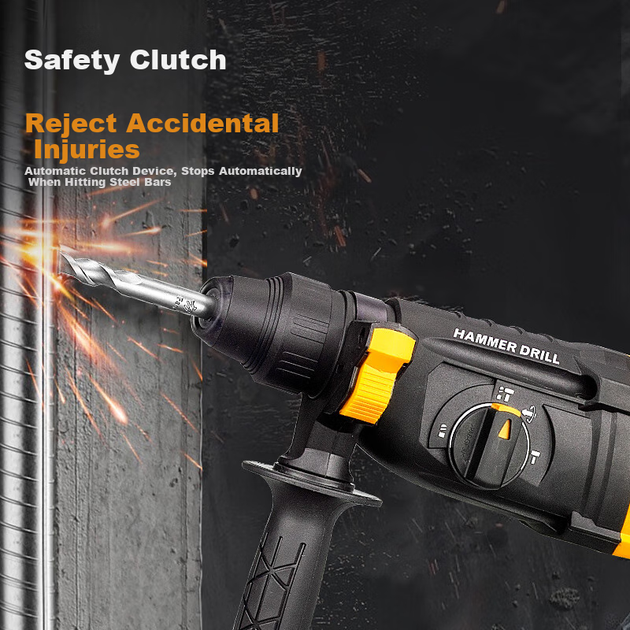 Ударная дрель Hanweishi Electric Hammer Impact Drill, легкая трехдюймовая электрическая дрель, высокая мощность 800 Вт, бытовая дрель, электрический инструмент для работы с бетоном, долбежный станок, сверление. - изображение 7