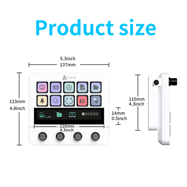 AJAZZ AKP05 Stream Desk Controller / Cтрим-дек с энкодерами и AJAZZ AKP05 Stream Desk Controller / Cтрим-дек с энкодерами и