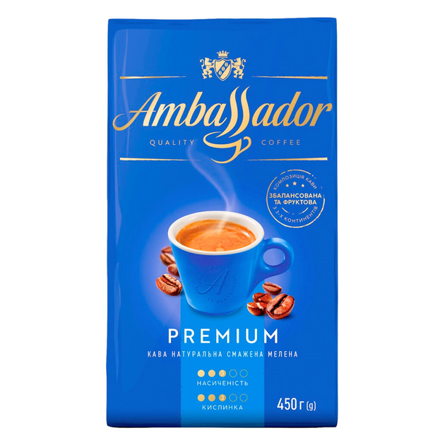 Кофе молотый Ambassador Premium 450 г - Фото 1 Кофе молотый Ambassador Premium 450 г - изображение 1