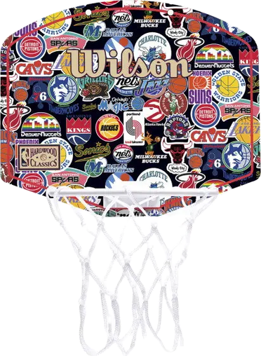 Набор баскетбольный Wilson NBA Team Retro Mini Hoop (WZ6017301) - изображение 2