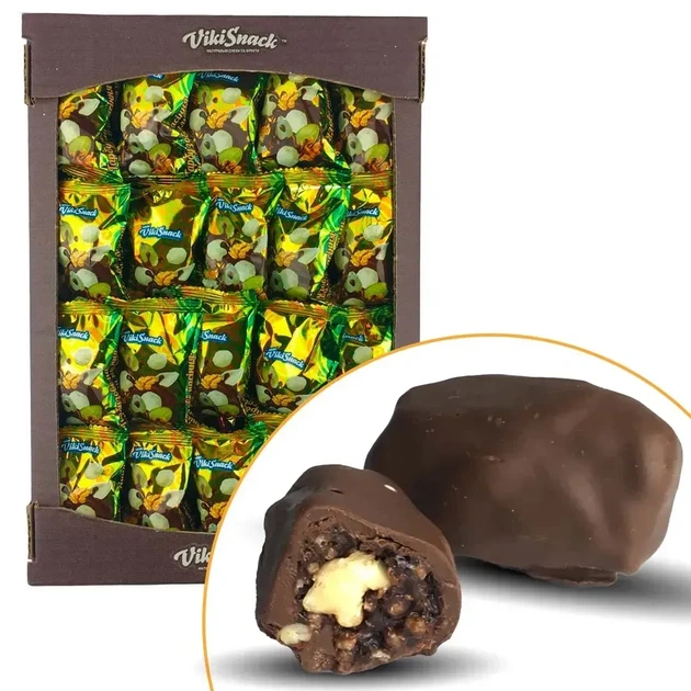Цукерки VikiSnack Гарбузове насіння з горіхом у шоколаді, 1,5 кг - Фото 1 Цукерки VikiSnack Гарбузове насіння з горіхом у шоколаді, 1,5 кг - зображення 1