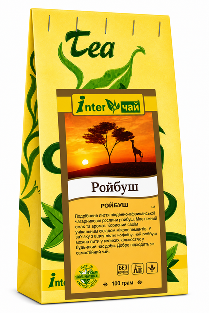 Ройбуш Inter Чай, натуральный южноафриканский чай Rooibos, 100 г - Фото 1 Ройбуш Inter Чай, натуральный южноафриканский чай Rooibos, 100 г - изображение 1