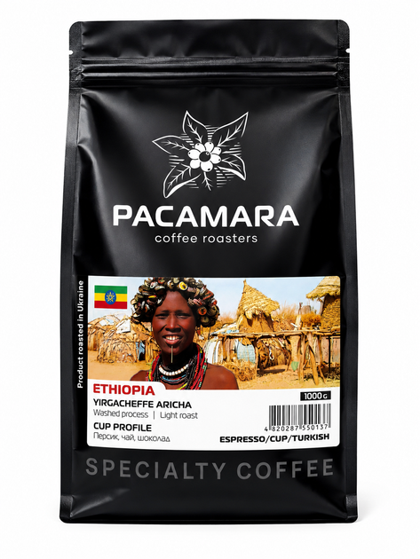 Кава в зернах Pacamara Ethiopia Yirgacheffe Aricha 1 кг - Фото 1 Кава в зернах Pacamara Ethiopia Yirgacheffe Aricha 1 кг - зображення 1