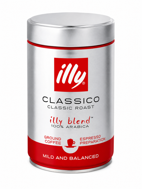 Кава мелена Illy Classico Espresso Preparation 100% Arabica 250 г - Фото 1 Кава мелена Illy Classico Espresso Preparation 100% Arabica 250 г - зображення 1