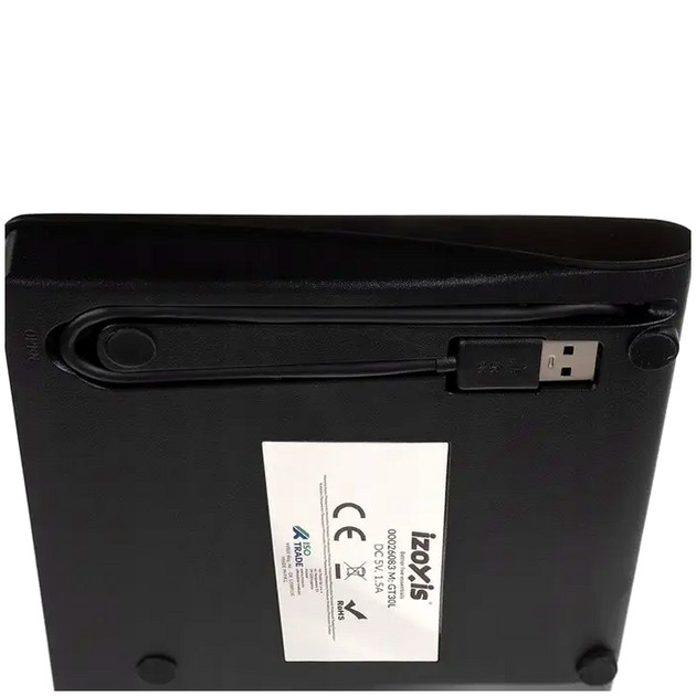 Зовнішній привод CD-R DVD рекордер USB 3.0 для ноутбука 314 г чорний Izoxis SE0693 - зображення 4