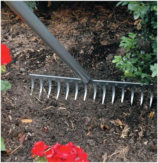 Грабли веерные 14 зубьев металлические для сада Fiskars SE1604 - Фото 7 Грабли веерные 14 зубьев металлические для сада Fiskars SE1604 - изображение 7