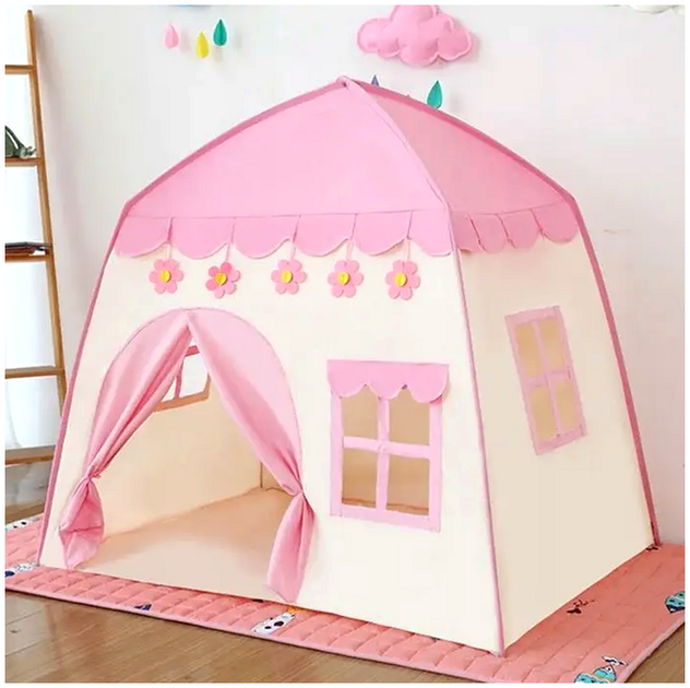 Игровая палатка домик с фонарями для детей 126x130x90 см розовая Kruzzel SE1473 - Фото 7 Игровая палатка домик с фонарями для детей 126x130x90 см розовая Kruzzel SE1473 - изображение 7