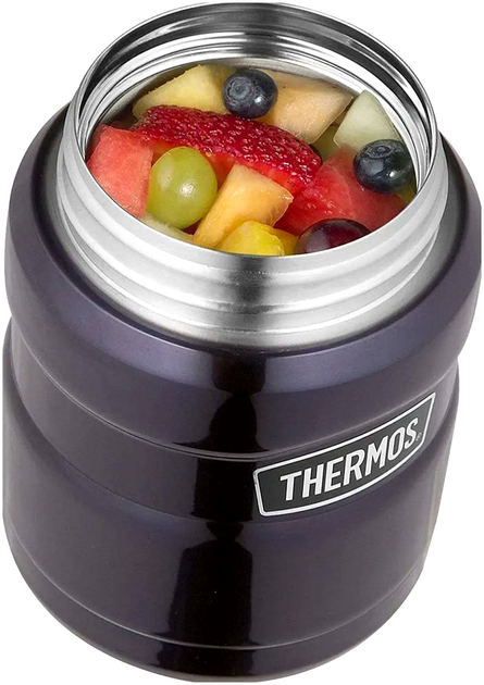 Термос для еды 0,47 л с ложкой для пикника нержавеющая сталь синий Thermos SE1098 - изображение 5