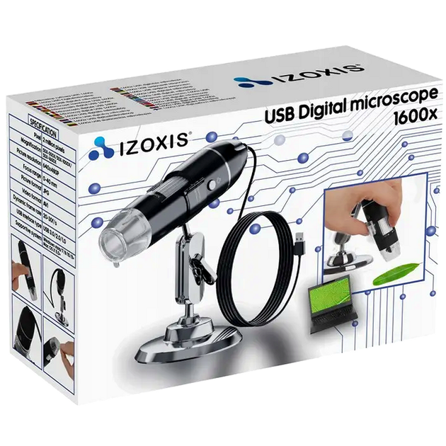 Цифровой USB-микроскоп 50-1600 крат 2 Мпикс для обучения 1 шт Izoxis SE0667 - Фото 8 Цифровой USB-микроскоп 50-1600 крат 2 Мпикс для обучения 1 шт Izoxis SE0667 - изображение 8