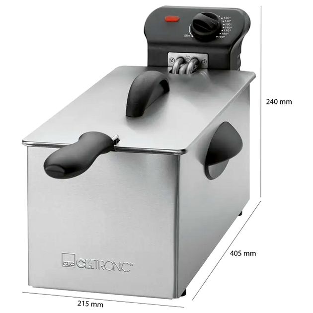 Фритюрница 3 литра 2000 Вт для кухни нержавеющая сталь Clatronic SE0805 - изображение 8