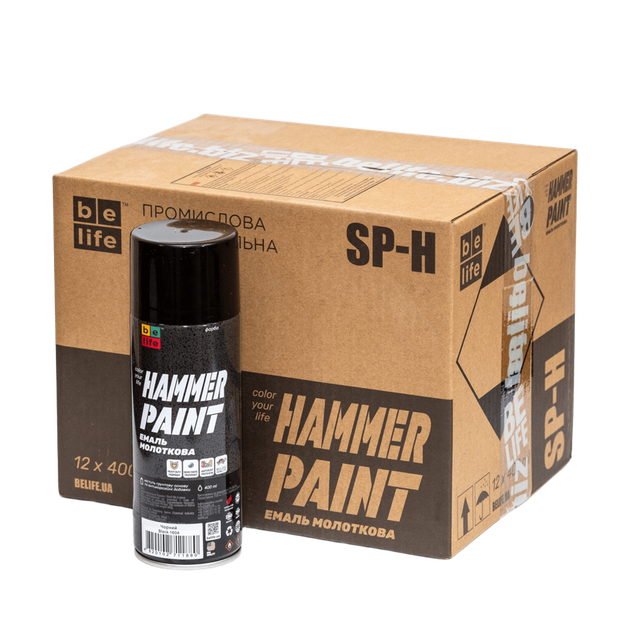 Фарба Belife Hammer Paint чорна (1604) - изображение 3