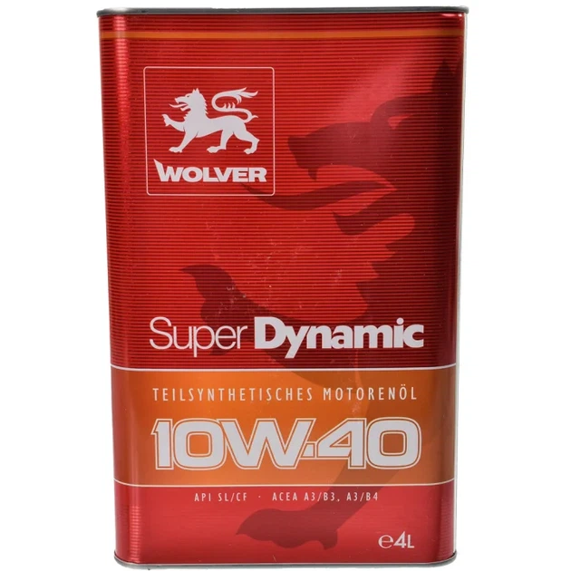 Олива моторна Wolver Super Dynamic 10W-40 (4л.) - Фото 1 Олива моторна Wolver Super Dynamic 10W-40 (4л.) - зображення 1