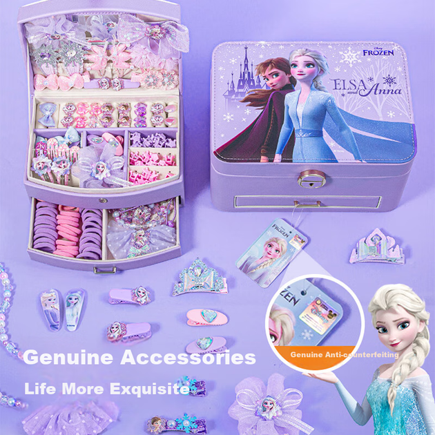 Игрушечная шкатулка для украшений Disney Эльза, принцесса Эльза, для девочек 6-12 лет, подарок на Новый год или день рождения, аксессуары для волос Эльзы из мультфильма «Холодное сердце 10». - зображення 7
