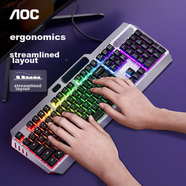 Клавиатура механическая проводная AOC KB122 Backlit USB White - изображение 6