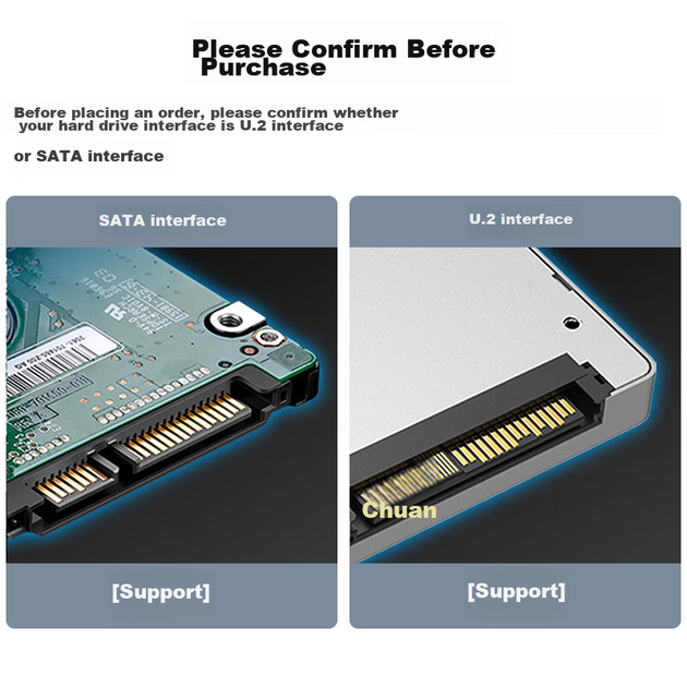 Док-станція для жорсткого диска AOKO U.2/U.3, протокол NVMe, корпус для SSD U2, адаптер для жорсткого диска U.2 на USB 3.2, сумісний з механічними жорсткими дисками SATA 2,5/3,5 дюйма, U3S - Фото 6 Док-станція для жорсткого диска AOKO U.2/U.3, протокол NVMe, корпус для SSD U2, адаптер для жорсткого диска U.2 на USB 3.2, сумісний з механічними жорсткими дисками SATA 2,5/3,5 дюйма, U3S - зображення 6