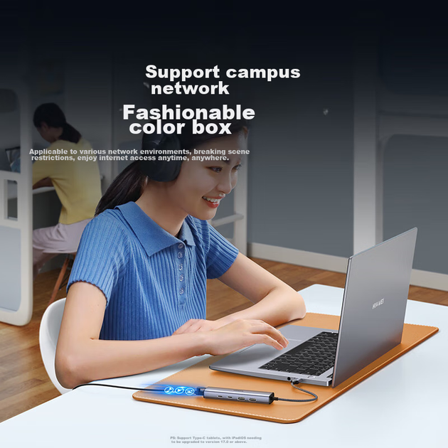 UGREEN USB3.2 Expansion Dock to Gigabit Ethernet Port Splitter [USB + Type-C 10G Data Port] Laptop Expansion Dock Network Cable Adapter, Network Card Converter - изображение 8