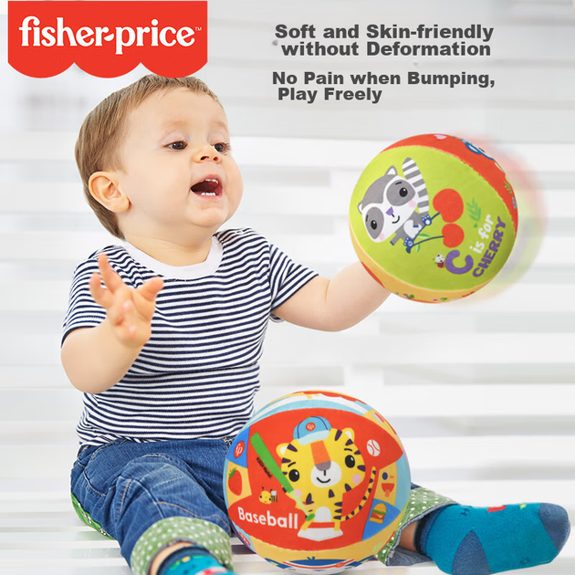 Мяч Fisher-Price игрушечный бесшумный для хлопков, эластичный, 18см, подарочный - изображение 7
