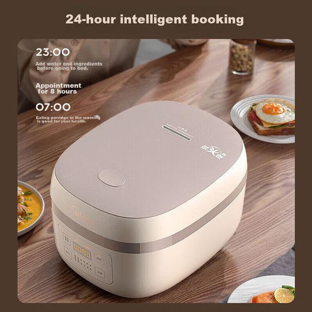 Рисоварка Midea, домашнє використання, місткість 4 л, чавунна каструля, рисоварка великої місткості, розумне резервування для 3-4 осіб, багатофункціональна IH, готує пшоняну кашу та рис на пару, модель AFB40C8, офіційний бренд - изображение 6