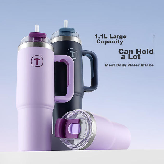 Термокухоль Tupperware з трубочкою, 1.1 л, «Нічне море» - зображення 4
