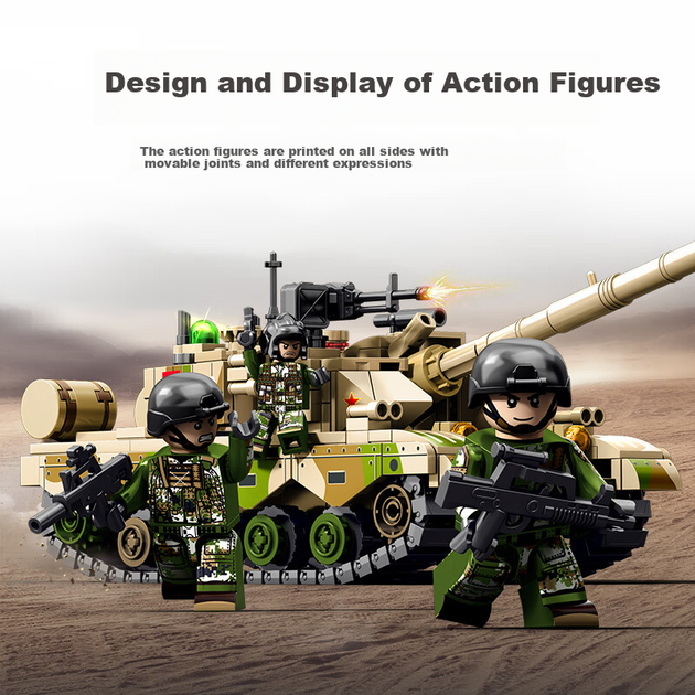 Конструктор SEMBO Strong Nation Heroic Wind Основной боевой танк ZTZ-96B - Фото 7 Конструктор SEMBO Strong Nation Heroic Wind Основной боевой танк ZTZ-96B - изображение 7