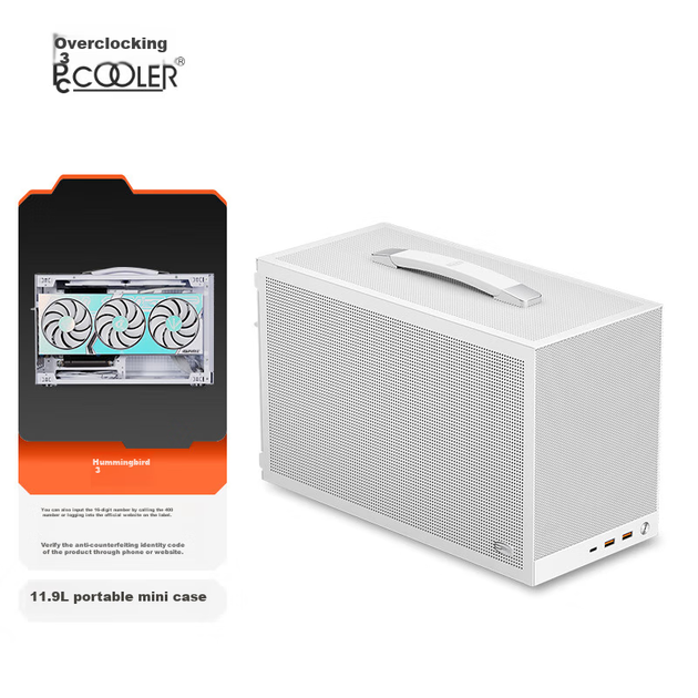 Корпус PCCOOLER Hummingbird 3 K101 White Mini ITX Small Case (портативный, компактный дизайн / поддержка блоков питания SFX / поддержка установки 120-мм вентиляторов) - изображение 4