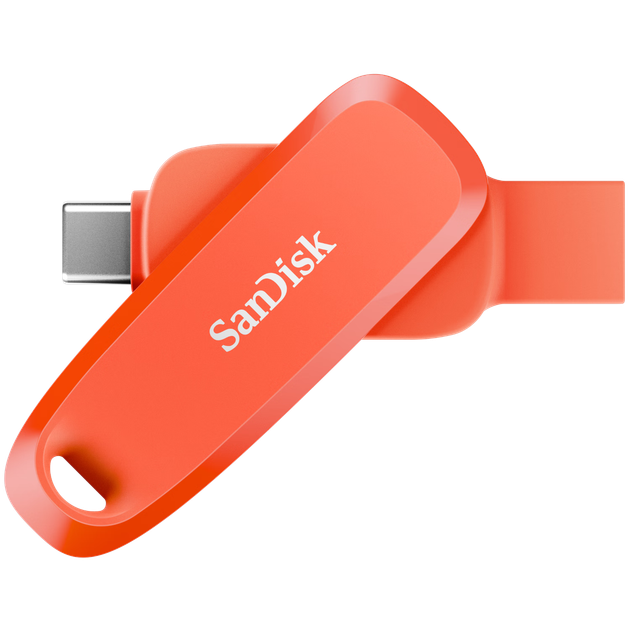 Флеш-накопитель SanDisk 256 ГБ Type-C USB3.2 с двойным интерфейсом, высокой емкостью, модель DDC6, оранжевый, для телефонов и компьютеров. - Фото 11 Флеш-накопитель SanDisk 256 ГБ Type-C USB3.2 с двойным интерфейсом, высокой емкостью, модель DDC6, оранжевый, для телефонов и компьютеров. - изображение 11