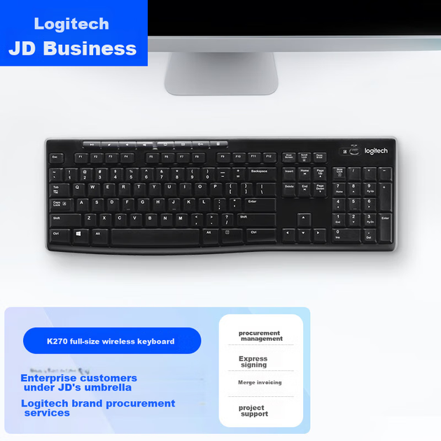 Клавиатура беспроводная Logitech K270 Wireless Black - Фото 4 Клавиатура беспроводная Logitech K270 Wireless Black - изображение 4