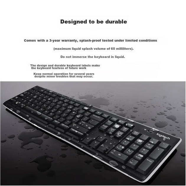 Клавиатура беспроводная Logitech K270 Wireless Black - Фото 5 Клавиатура беспроводная Logitech K270 Wireless Black - изображение 5