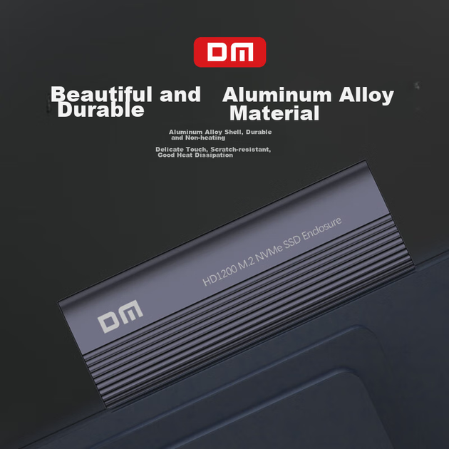 Внешний корпус для жесткого диска DM M.2 NVMe, интерфейс Type-C 3.2, твердотельный накопитель SSD, внешний корпус для ноутбука M2 из алюминиевого сплава, HD1200 - Фото 7 Внешний корпус для жесткого диска DM M.2 NVMe, интерфейс Type-C 3.2, твердотельный накопитель SSD, внешний корпус для ноутбука M2 из алюминиевого сплава, HD1200 - изображение 7