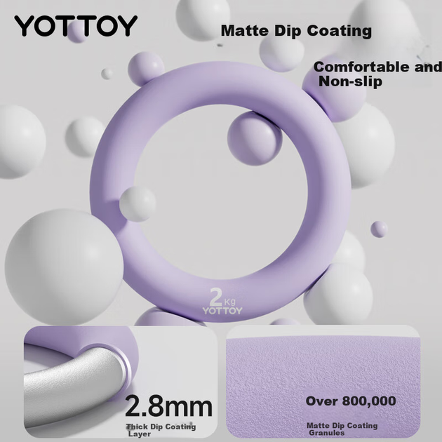 Круглая гантель Yottoy для мужчин и женщин, для домашнего фитнеса, формирователь фигуры, из чистого железа с пластиковым покрытием, 4 кг, цвет «Смог-синий». - изображение 6