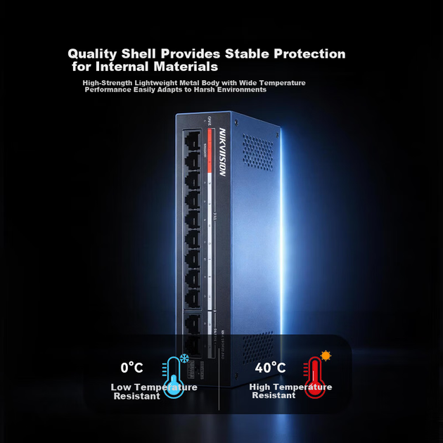 Комутатор HIKVISION POE 10-портовий некерований для відеоспостереження DS-XS10 - зображення 9