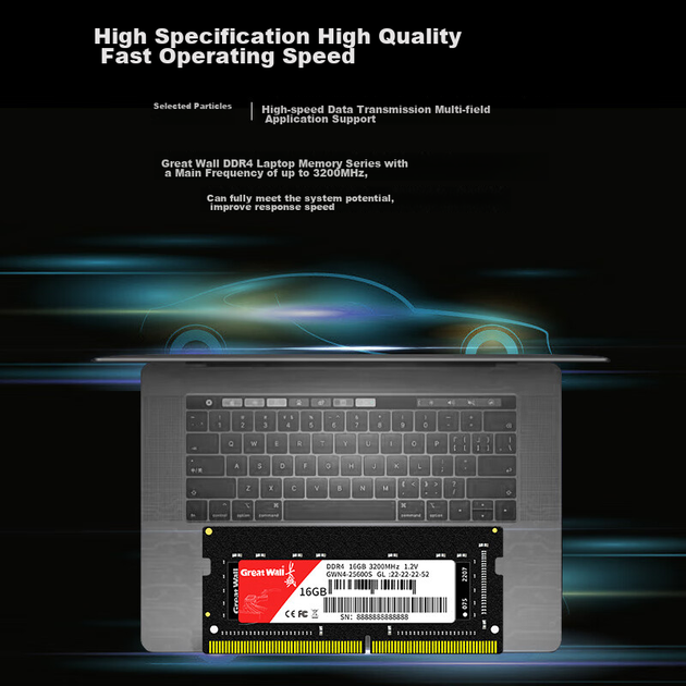 Інтегрований модуль пам'яті для ноутбука Great Wall 8 ГБ DDR4 3200 МГц - изображение 6