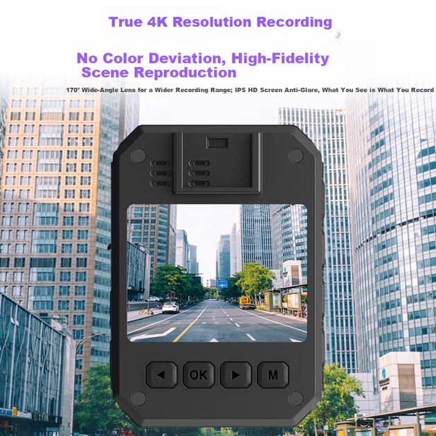 Камера нагрудна Falu для правоохоронців 4K нічне бачення портативний DSJ-F6 - зображення 3