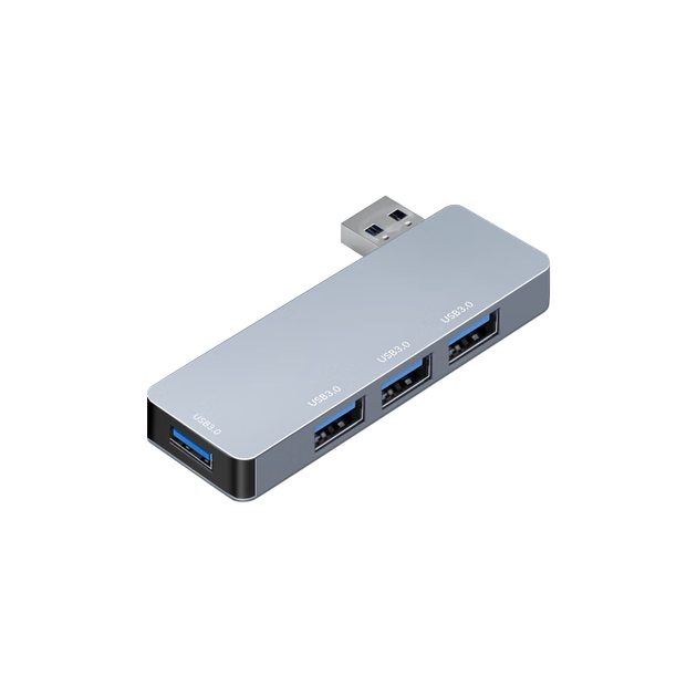 Розгалужувач-хаб Isky USB 3.0, високошвидкісний 4-портовий розширювальний хаб-док, 4-портовий USB-хаб-адаптер для ноутбука з одним підключенням та клейкою основою - зображення 9