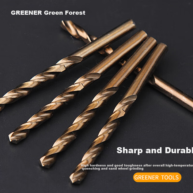 Набір свердел GREENER Spiral, набір металевих свердел для свердління бетону з алюмінієвого сплаву для ручного дриля, промисловий пластиковий кейс, 10 предметів - зображення 5