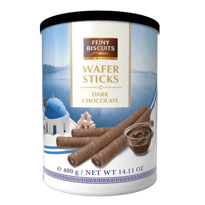 Вафельні трубочки Шоколадні Feiny Biscuits Wafer Sticks Dark Chocolate Фейні Бісквіти з шоколадно-горіховим кремом Банка 400г - Фото 1 Вафельні трубочки Шоколадні Feiny Biscuits Wafer Sticks Dark Chocolate Фейні Бісквіти з шоколадно-горіховим кремом Банка 400г - изображение 1