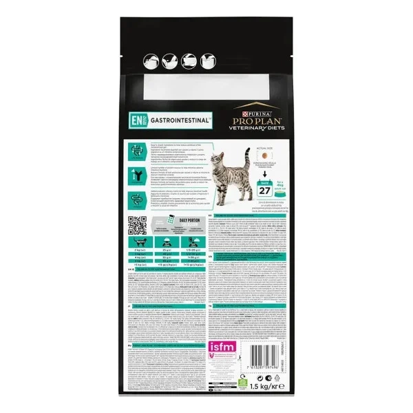 Сухий корм для котів при захворюваннях ШКТ Purina Pro Plan Veterinary Diets EN Gastrointestinal Feline, 1.5 кг - изображение 3