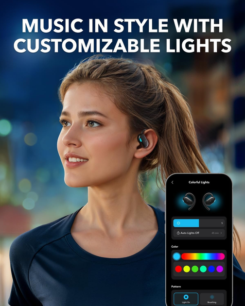 Бездротові навушники Anker Soundcore V20i Black відкриті Bluetooth 5.4 спортивні вологозахищені навушники з BassUp - зображення 7