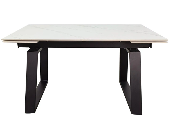 Стол BERNARD CERAMIC 140(200)*90 белый мат/черный - Фото 1 Стол BERNARD CERAMIC 140(200)*90 белый мат/черный - изображение 1