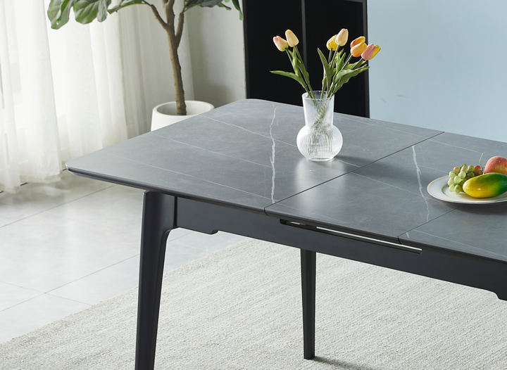 Керамічний розкладний стіл BERLIN CERAMIC 140-180х80 см сірий мат обідній стіл Signal на чорному металевому каркасі - Фото 1 Керамічний розкладний стіл BERLIN CERAMIC 140-180х80 см сірий мат обідній стіл Signal на чорному металевому каркасі - изображение 1