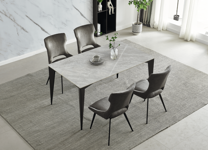 Стол NORMAN CERAMIC 140*90 Muie White глянец/черный каркас - Фото 3 Стол NORMAN CERAMIC 140*90 Muie White глянец/черный каркас - изображение 3