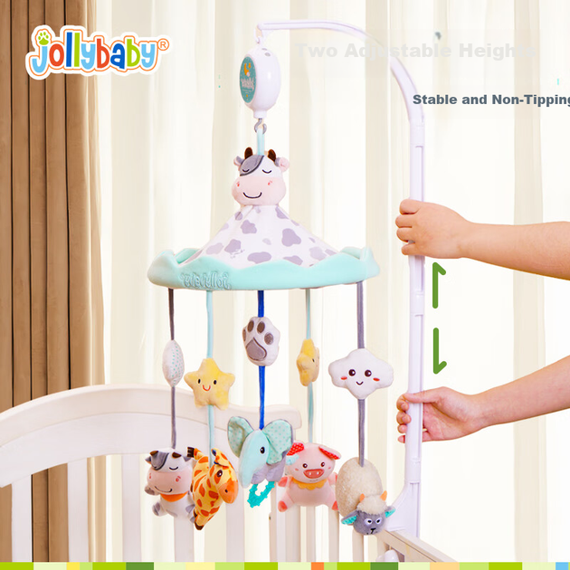 Музичний підвісний мобіль Jollybaby для новонароджених, іграшка для малюків від 0 до 1 року, у вигляді корови. - Фото 7 Музичний підвісний мобіль Jollybaby для новонароджених, іграшка для малюків від 0 до 1 року, у вигляді корови. - зображення 7