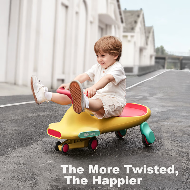 Детская машинка-каталка Babycare Anti-Rollover Twist для детей 3-6 лет, желтая, базовая модель, без музыки. - изображение 6