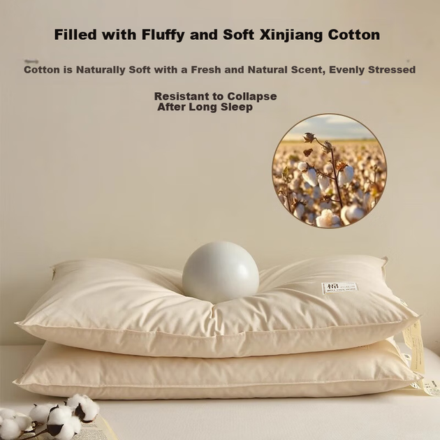 Подушка для шеи из длинноволокнистого хлопка класса А от Royal Dynasty Furniture, изготовленная из 100% хлопка, со съемным наполнителем, из цельного хлопка. Высокая подушка для поддержки шеи. - изображение 5