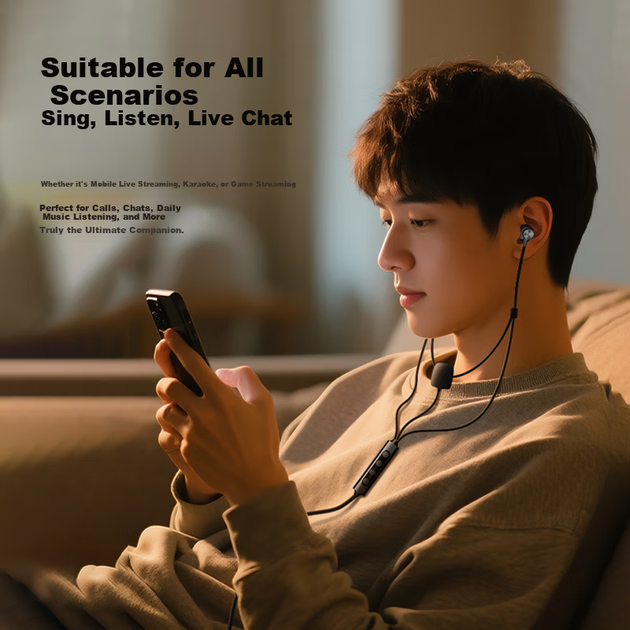 Микрофон SANSUI W110 со звуковой картой проводной для караоке/записи, для Apple/Huawei - изображение 8