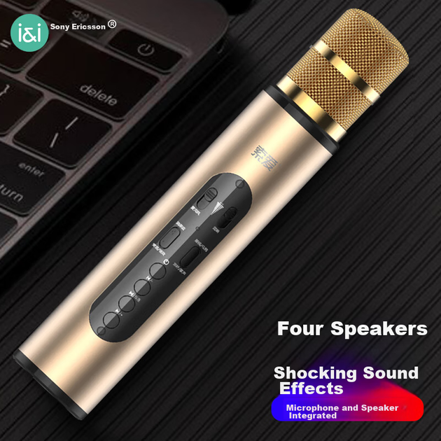 Микрофон Soaiy MC20 беспроводной Bluetooth со встроенным динамиком, черный - изображение 5