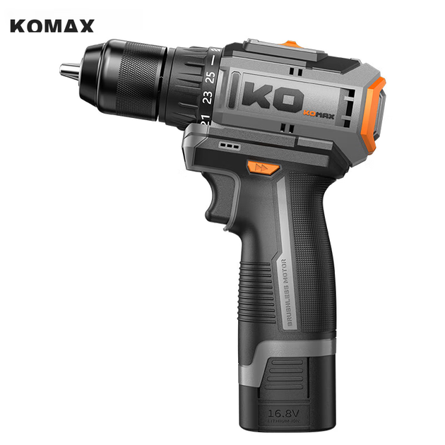 Электрическая дрель KOMAX, аккумуляторная отвертка, дрель с литиевым аккумулятором, бытовой перезаряжаемый шуруповерт, набор электрических инструментов в коробке - изображение 8