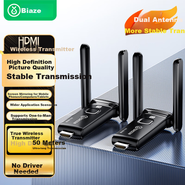Передатчик беспроводной BIAZE HDMI для зеркалирования экрана точка-точка - изображение 4
